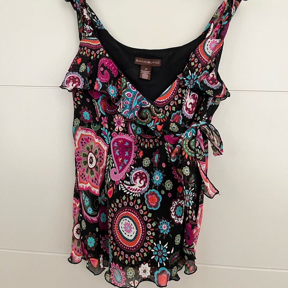 Y2K Bandolino Women's Multicolor Paisley Blouse